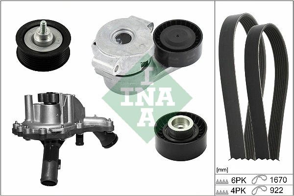 Water Pump + V-ribbed Belt Kit